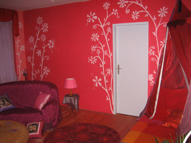 living room wall mural